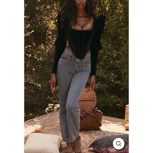 Houseofcb Velvet corset long sleeved top. Size L+.